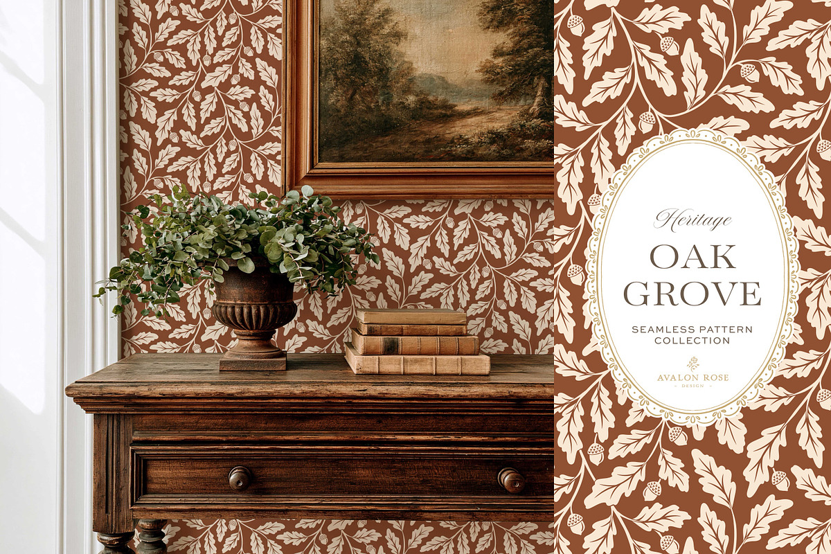 Oak & Acorn Autumn Patterns - Orange, a Pattern Graphic by Eclectic Anthology (Photo 7 of 13)