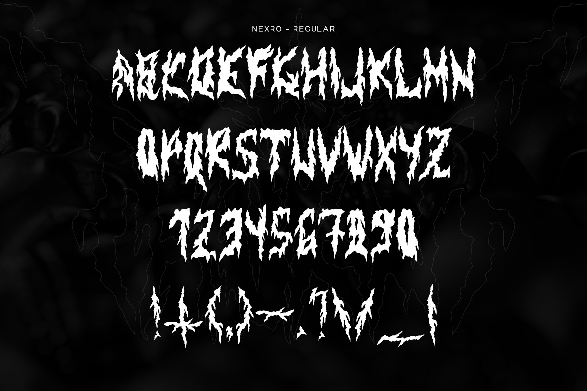 NEXRO - BLACK METAL TYPEFACE, a Blackletter Font by saintricchi (Photo 3 of 5)