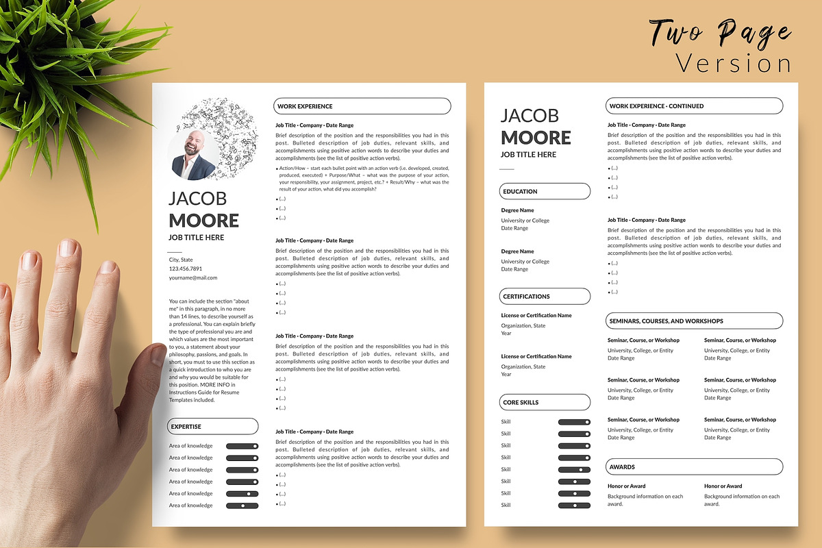 Creative CV Bundle / Resume - Jacob, a Resume Template by Templates Design Co. (Photo 5 of 23)