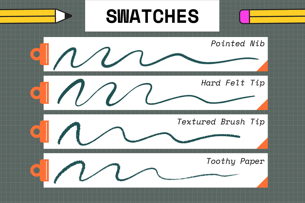 Procreate Calligraphy Brushes 10x, a Brush Add-On by Esther Nariyoshi (Photo 3 of 7)