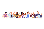 People communicate with gestures set, a Person Illustration by PaperTrident (Thumbnail 2 of 11)