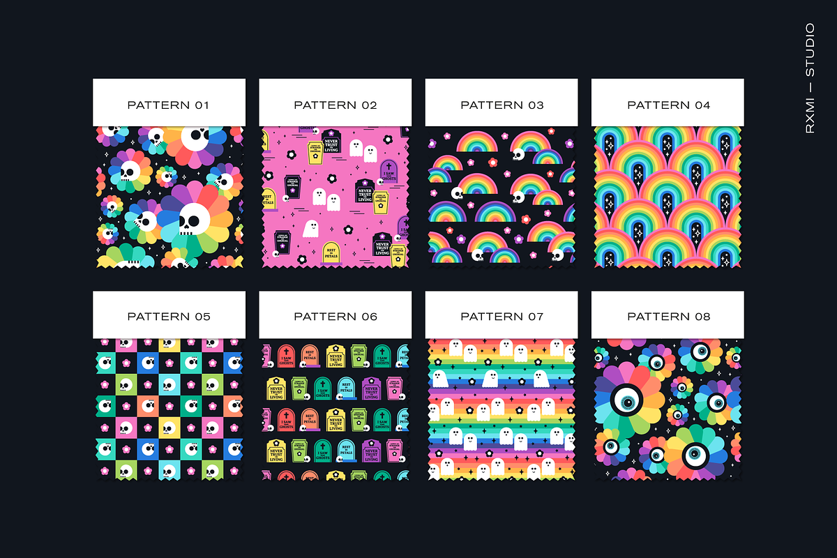 Psychedelic Halloween Pattern Set, a Pattern Graphic by Rxmi Studio (Photo 8 of 10)