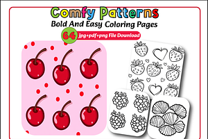 Comfy Patterns Bold & Easy Coloring, an Animal Illustration by Printable Design Store