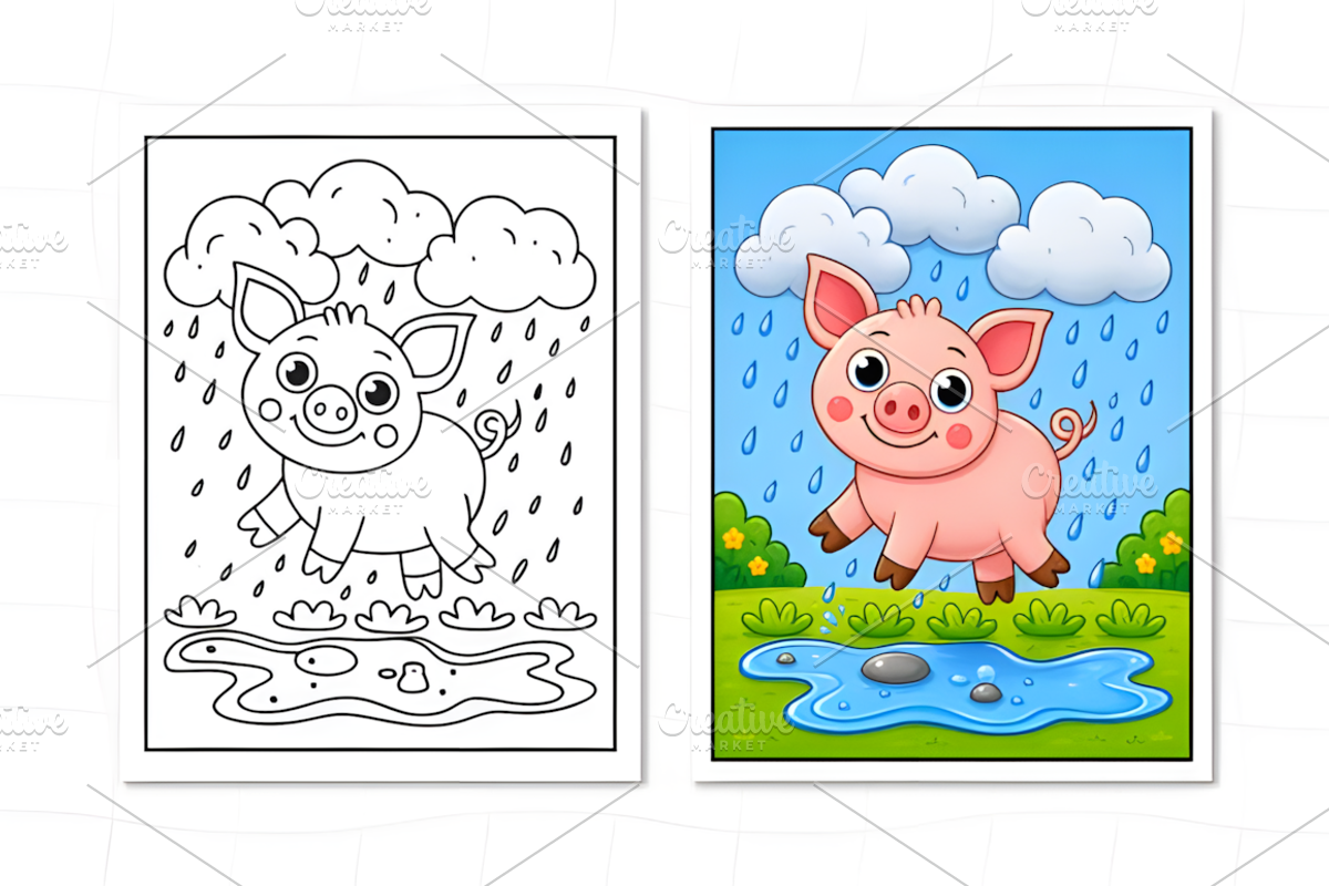 Farm Animals Coloring Pages for Kids, an Animal Illustration by Coco Bloom (Photo 5 of 8)
