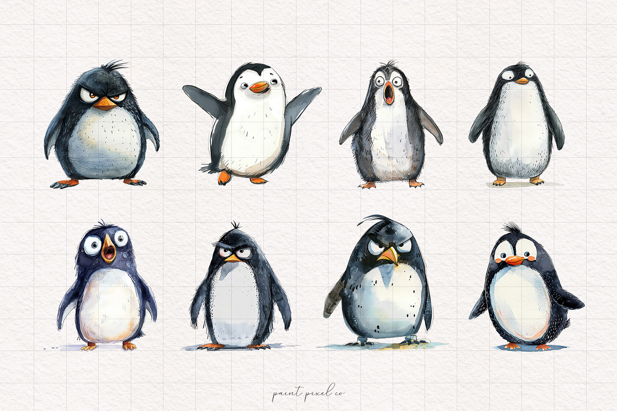 Penguin Clipart Graphics, an Animal Illustration by PaintPixelCo (Photo 5 of 10)