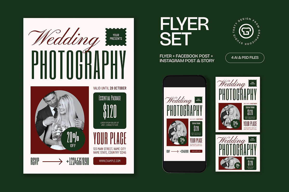 Wedding Photography Flyer, a Flyer Template by graphicook (Photo 1 of 3)