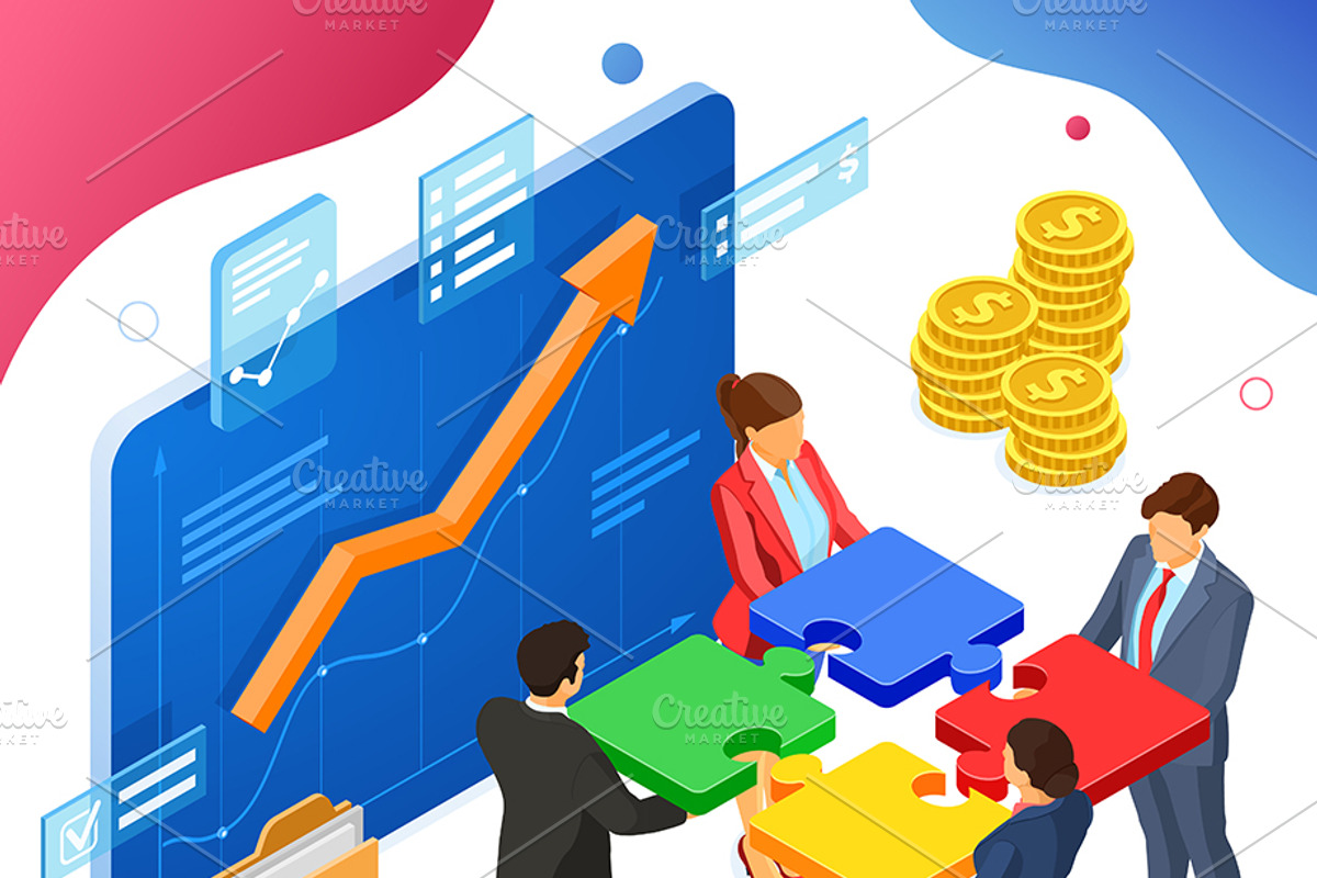 Partnership and Business Teamwork, a Finance Illustration by TAlex (Photo 2 of 6)