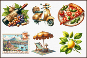 Antique Italian Summer Clipart, an Illustration by Sublimation Artist (Thumbnail 3 of 6)