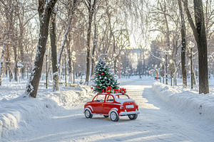 Holiday spirit captured in a snowy p, a Photo by Tanuart