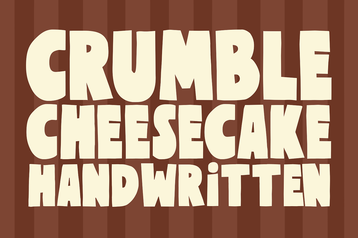 Crumble Cheesecake Bold Playful Font, a Handwritten Font by Viswell (Photo 1 of 11)