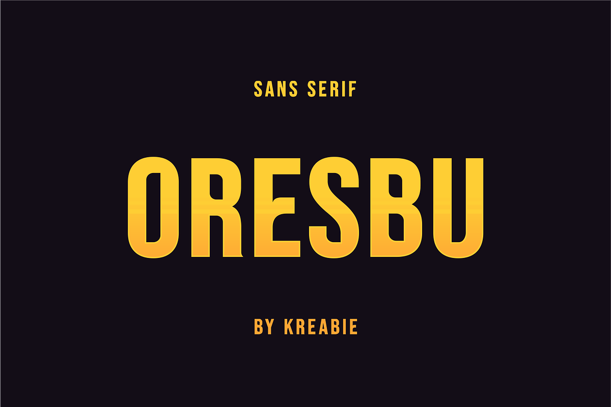 Oresbu Font, a Sans Serif Font by Kreabie (Photo 1 of 2)