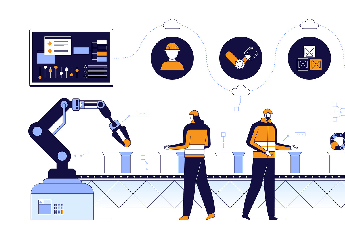 Robotics in Industrial Automation, a Technology Illustration by IcoMaker (Photo 17 of 21)