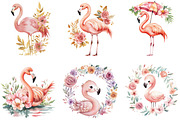 Floral Flamingo clipart, an Illustration by DreamArtGraphic (Thumbnail 4 of 4)