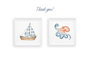 Watercolor nautical clipart, an Illustration by AquarelleSpace (Thumbnail 5 of 5)