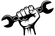 Strong Hand Holding Wrench Vector, an Object Illustration by Ghagra (Thumbnail 2 of 3)