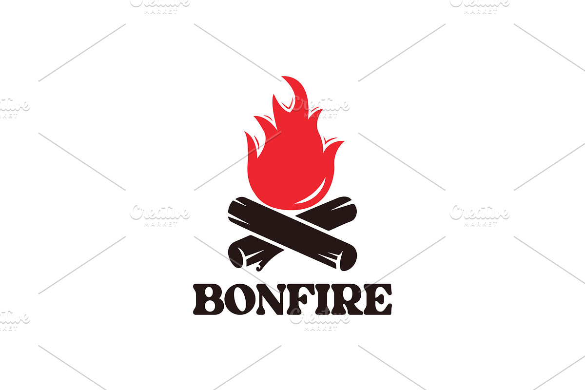 Bonfire logo design logo vintages, a Branding & Logo Template by zaqilogo