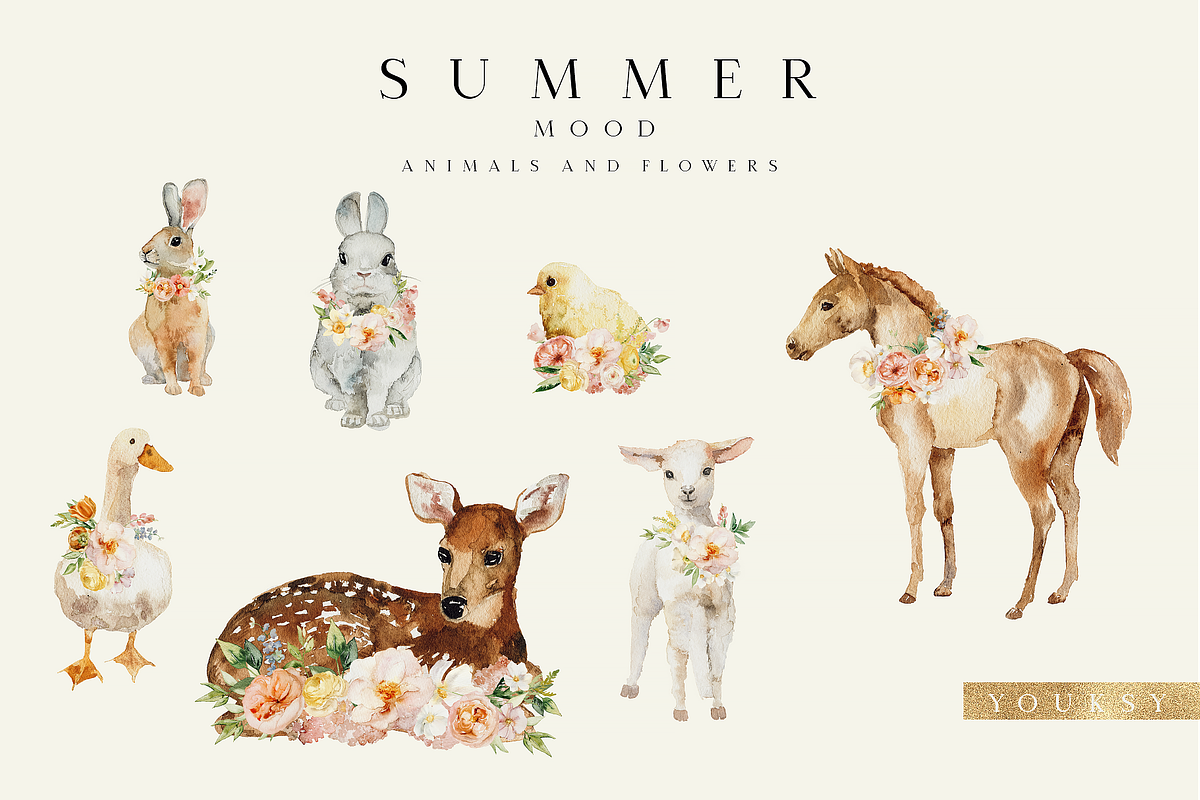 NEW! SUMMER MOOD - watercolor set, a Seasonal Illustration by Youksy (Photo 12 of 14)