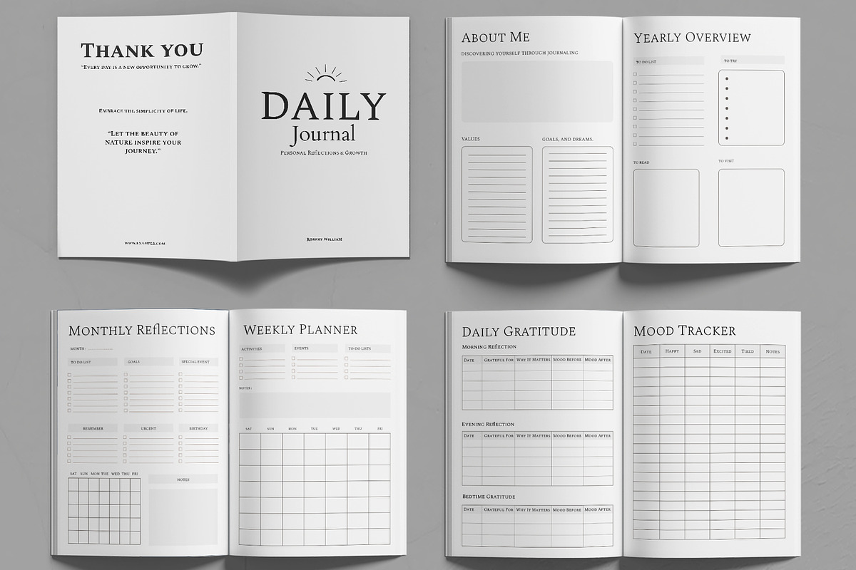Daily Journal Template, a Stationery Template by MightyDesign (Photo 3 of 6)