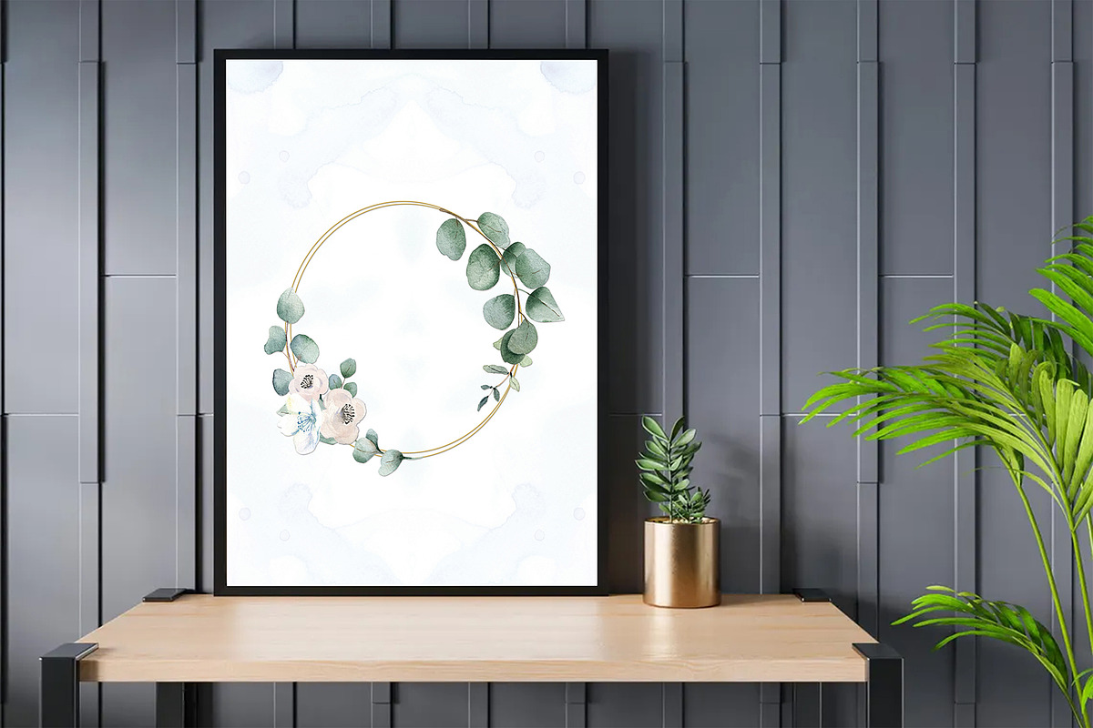 Eucalyptus Wreath Printable Art, a Decorative Illustration by DesignDevisers (Photo 1 of 6)