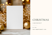 Gold Christmas Invitation Mockup 5x7, an Advertising Mockup by Serenefeeling (Thumbnail 1 of 7)