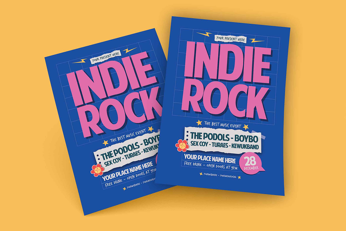 Indie Rock Music festival Flyer, a Flyer Template by megarez (Photo 1 of 3)