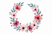 floral wreath, watercolor flowers,, a Graphic by Creativeshirt (Thumbnail 2 of 11)