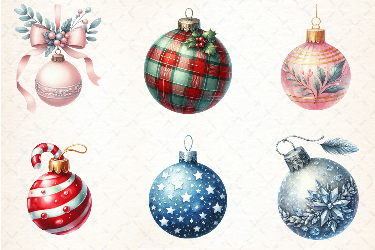 Christmas Balls Ornaments Clipart, an Illustration by DreamCafeArt (Photo 5 of 8)
