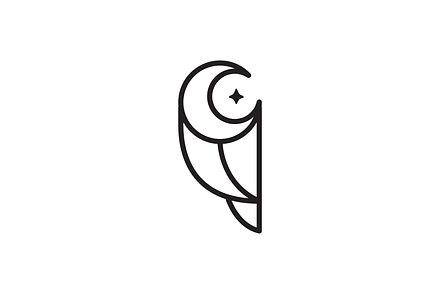 owl bird nature wildlife line logo, a Branding & Logo Template by devastd