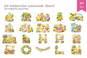 Watercolor Lemonade Stand Clipart, a Food Illustration by BerryPieArt (Thumbnail 2 of 4)
