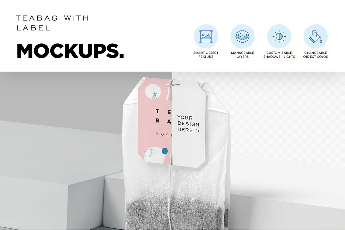 Tea bag Mockup, a Product Mockup by megostudi0 (Photo 5 of 7)