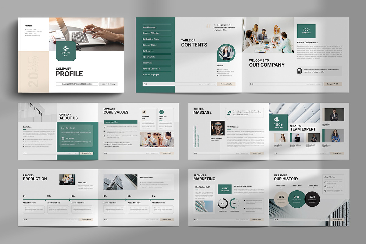 Company Profile Template Landscape, a Brochure Template by NorthPeak (Photo 1 of 10)