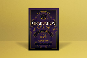 Art Deco Graduation Party Invitation, an Invitation Template by graphicook