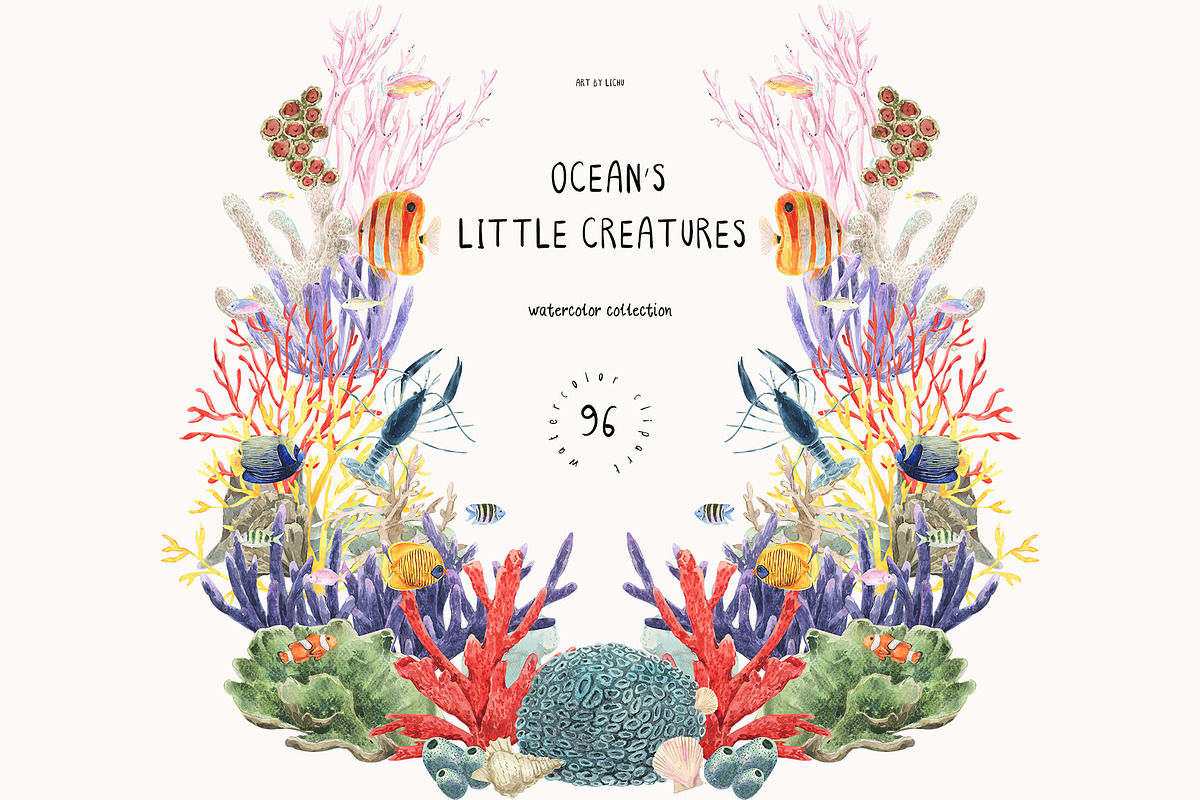 Ocean's Little Creatures, an Animal Illustration by LiChu Art (Photo 1 of 12)