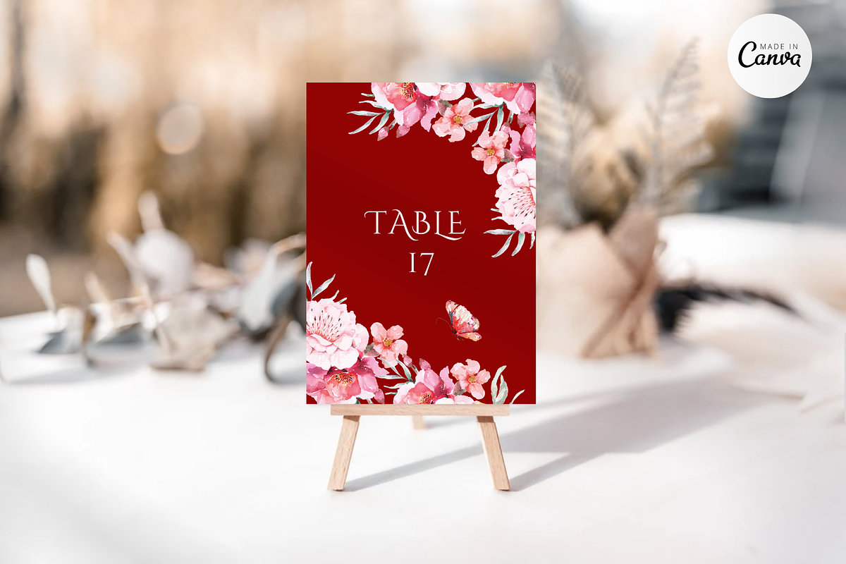 Asian Floral Table Number-B3A, an Invitation Template by YeeqsWedding (Photo 1 of 4)