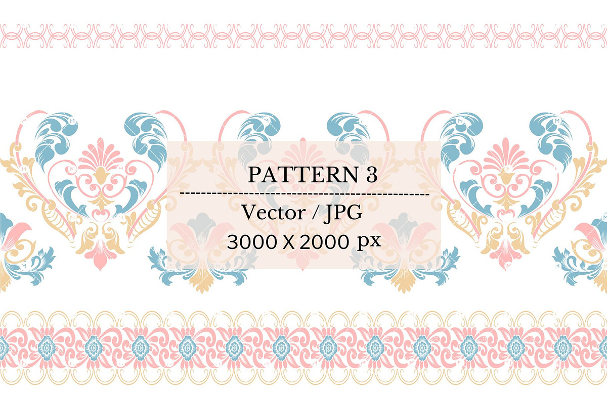 Damask Pattern Set - Ornate Floral, a Pattern Graphic by wind mill (Photo 4 of 4)