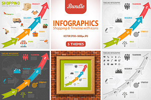 Shopping & Timeline Infographic, a Technology Illustration by TAlex