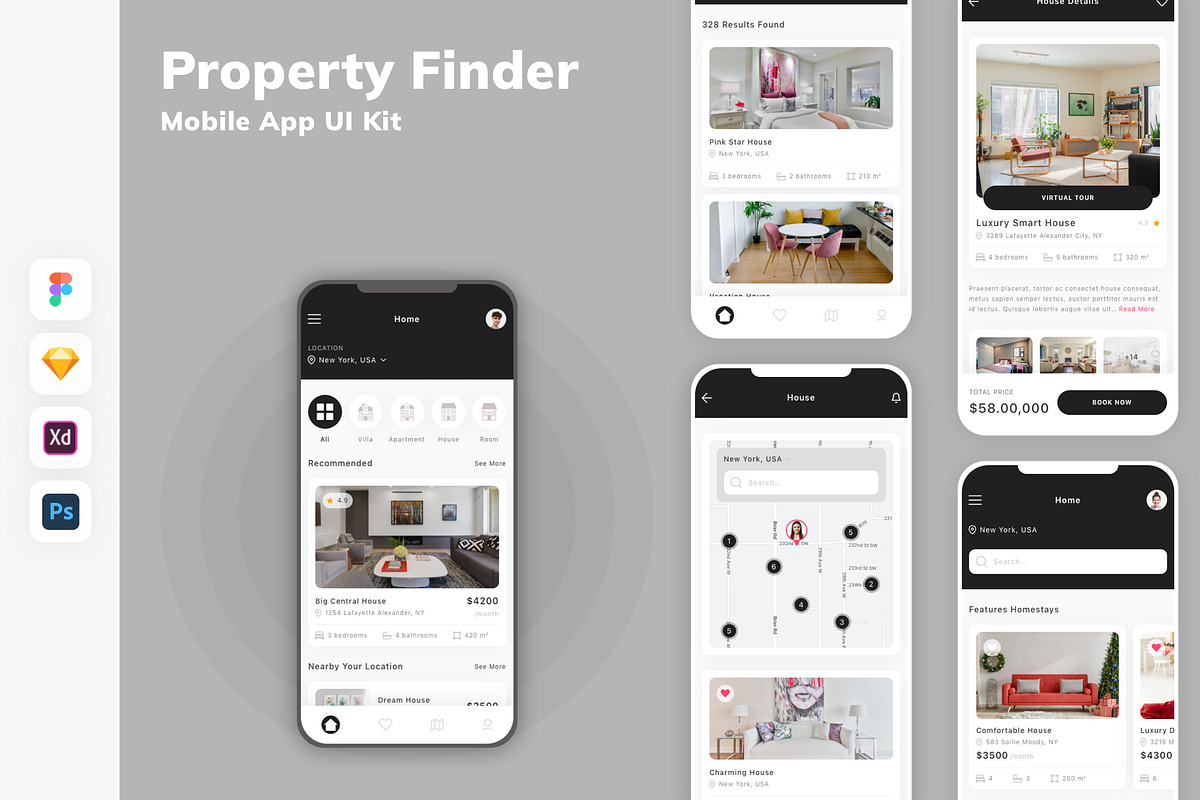 Property Finder Mobile App UI Kit, an UI Kit Template by uicube