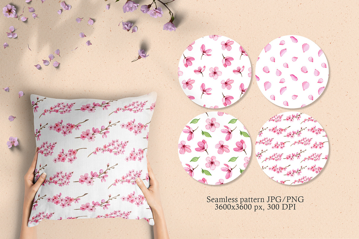 Cherry blossom watercolor clipart, an Illustration by Color Hugs Art (Photo 7 of 8)