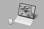 Tablet & Phone Screen Mockup, a Device Mockup by lamorastudio (Thumbnail 2 of 11)