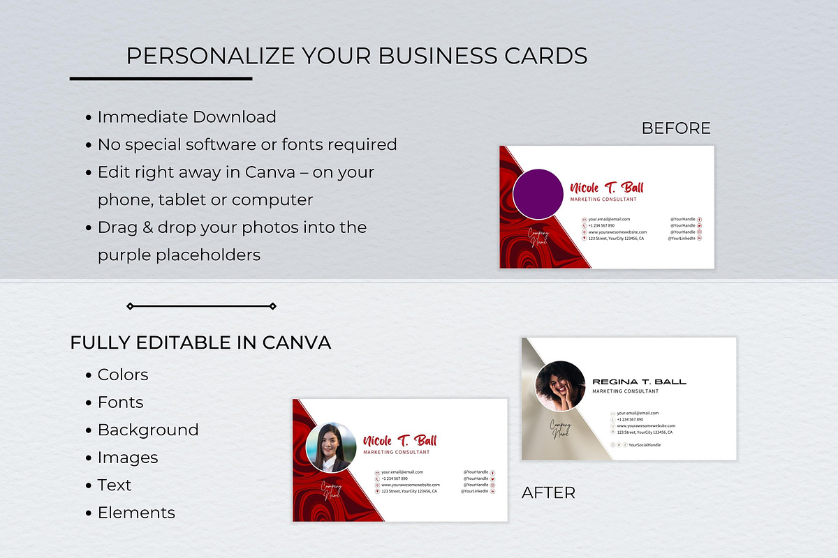 Business Card Canva Template, a Business Card Template by B2 Studio (Photo 7 of 11)