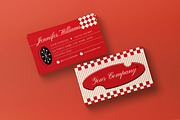 Red Mid Century Business Card, a Business Card Template by graphicook (Thumbnail 2 of 3)
