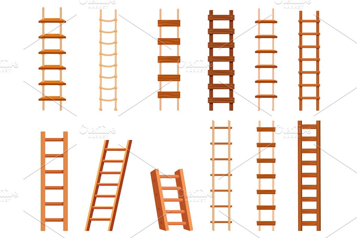 Cartoon rope ladders. Ladder with, an Illustration by Valerie Bodnar