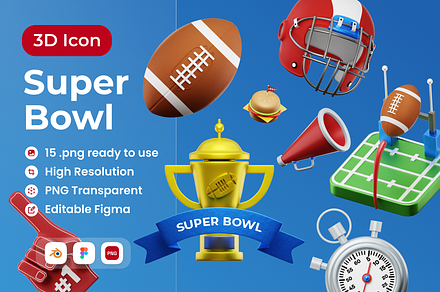 Super Bowl 3D Illustration, a Characters & Person 3D Model by Vektora Studio