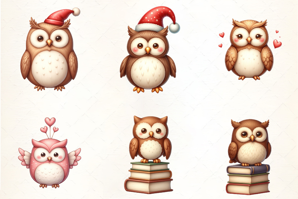 Cute Owl Sublimation Clipart, an Illustration by CrexoraLab (Photo 3 of 5)
