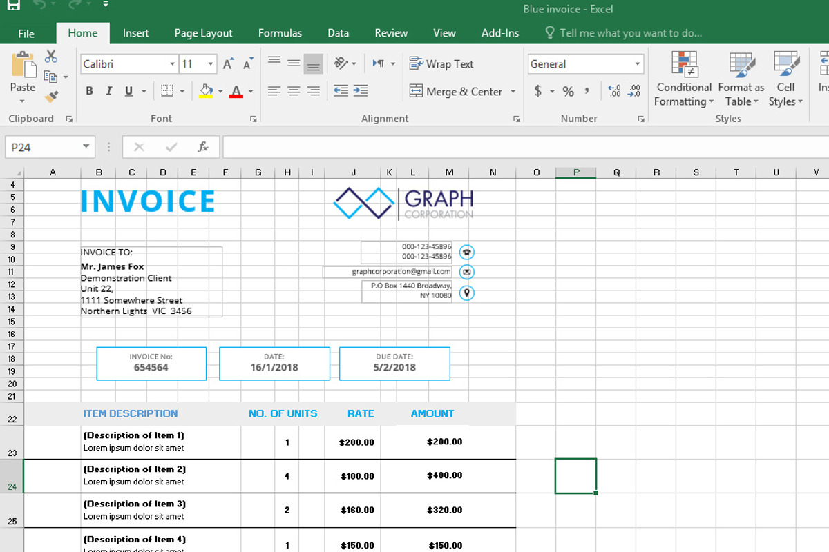 Invoice, a Stationery Template by asimalikhan555 (Photo 4 of 10)