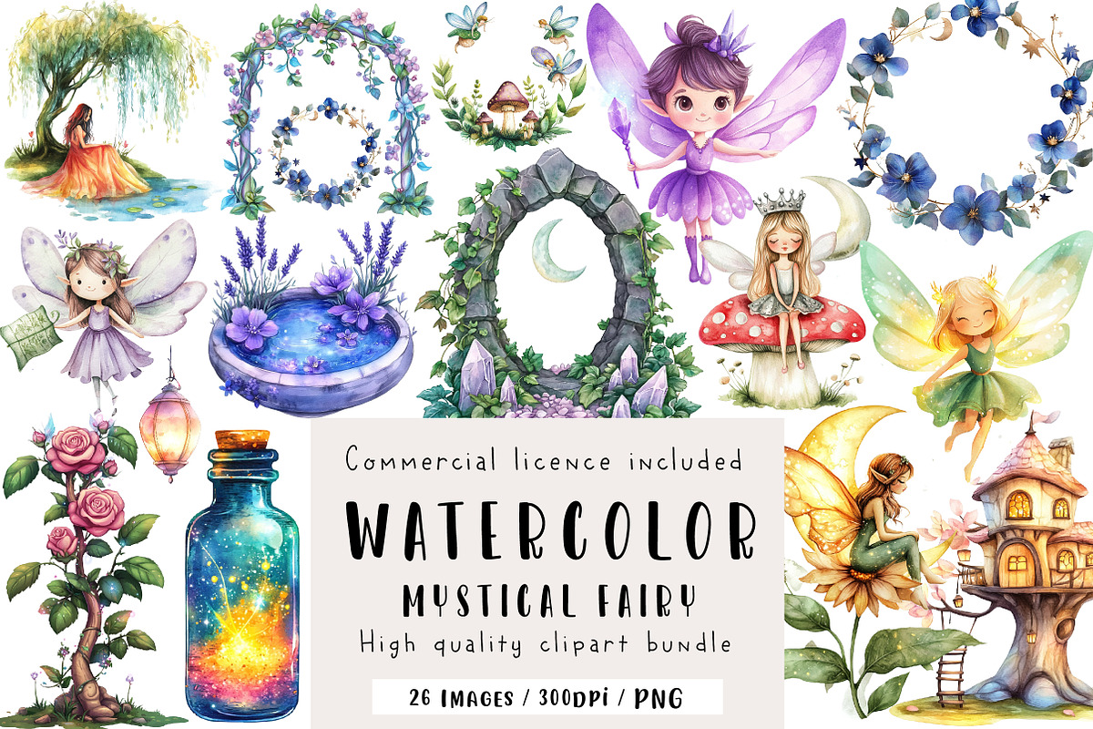 Enchanted Mystical Garden Fairy Clip, an Illustration by CreationArt (Photo 1 of 5)
