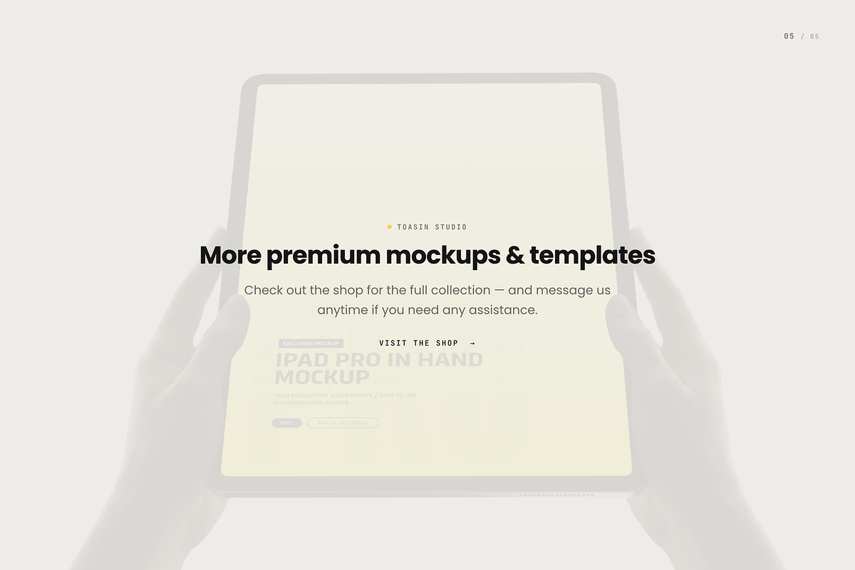 iPad Pro In Hand Mockup, an iPad Mockup by Toasin Studio (Photo 5 of 5)