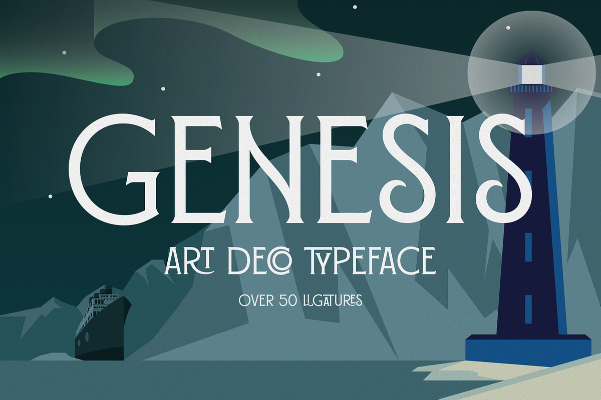 Genesis - Art Deco Typeface, a Serif Font by HipFonts (Photo 1 of 7)