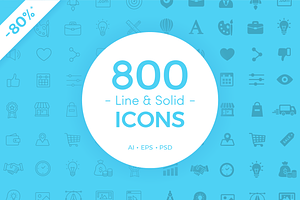800 Line & Solid Icons