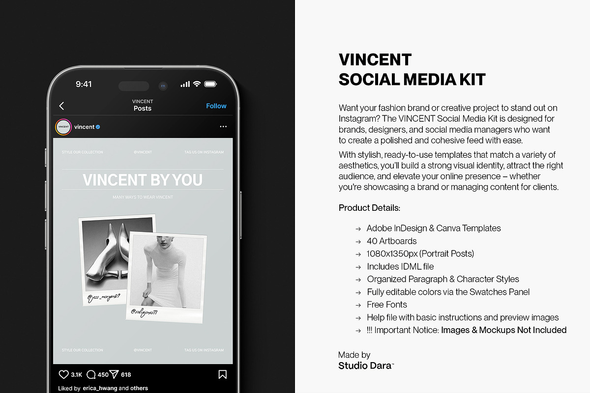 VINCENT / Social Media Kit, a Social Media Template by Studio Dara (Photo 7 of 12)